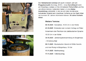 Der Heimatverein beteiligt sich auch in diesem Jahr am Pöggskenmarkt