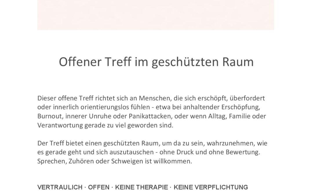 Offener Treff im geschützten Raum | Datum:25.02.2026 Zeit: 19 Uhr