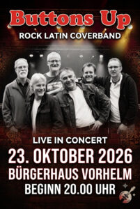 Live im Bürgerhaus Vorhelm: Buttons Up am 23. Oktober