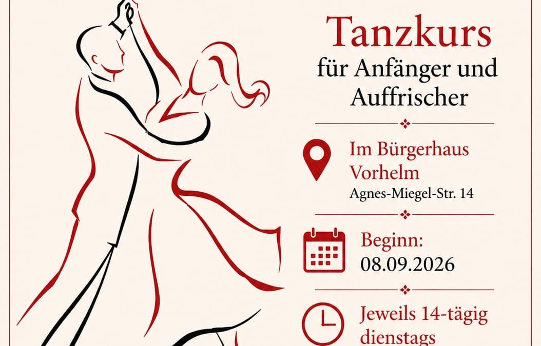 Tanzkurs für Anfänger und Auffrischer im Bürgerhaus Vorhelm